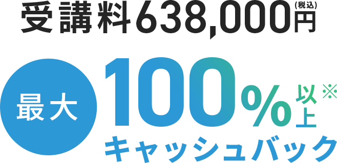 最大100%キャッシュバック